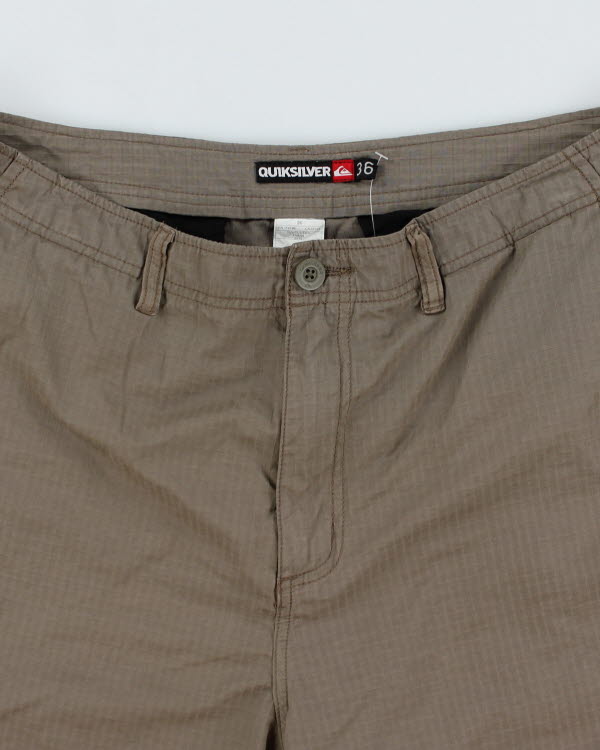 00s Quiksilver Khaki Textured Shorts - W36