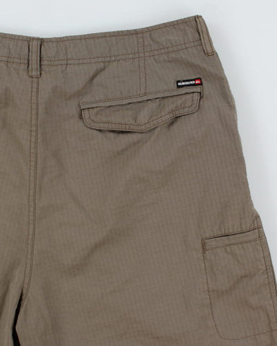 00s Quiksilver Khaki Textured Shorts - W36