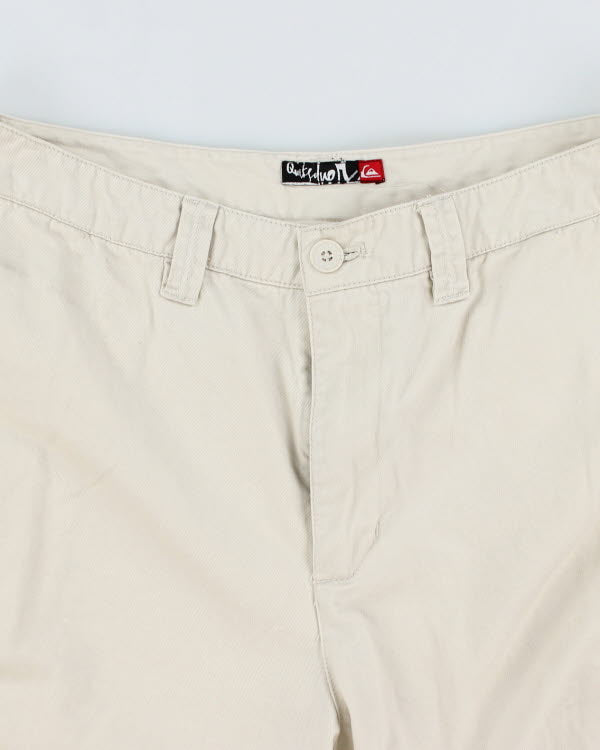 00s Quiksilver Cream Cargo Shorts - W34