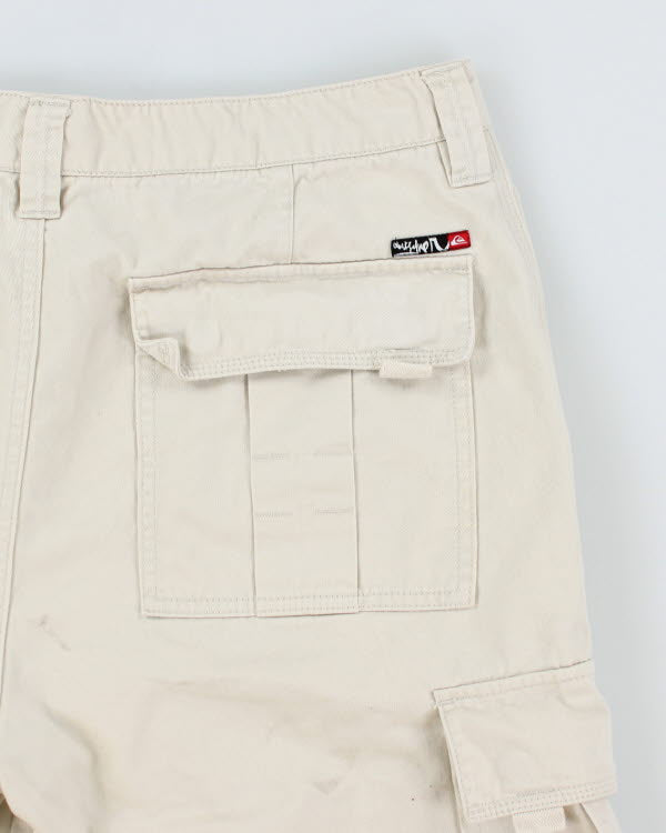 00s Quiksilver Cream Cargo Shorts - W34