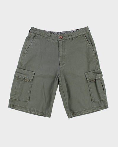 00s Quiksilver Khaki Green Cargo Shorts - W32