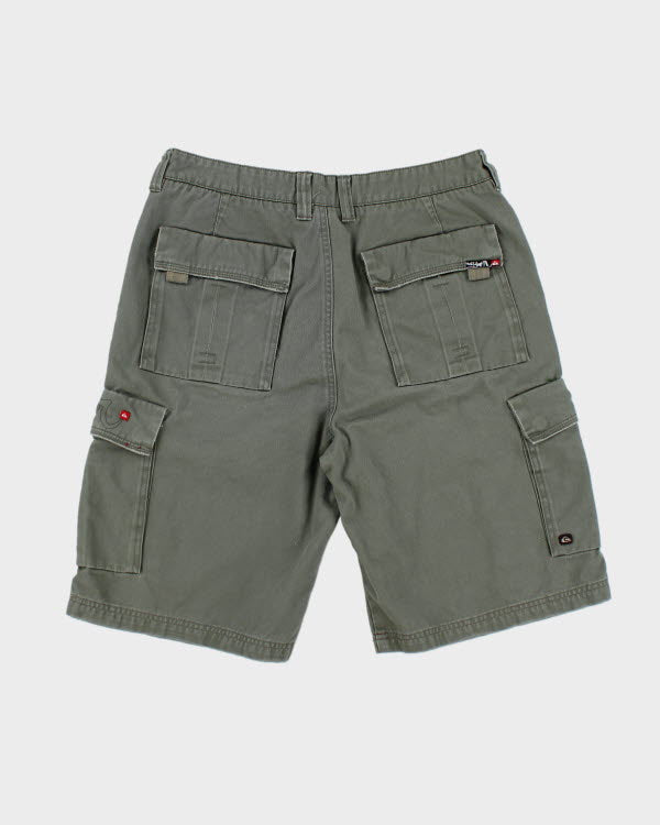 00s Quiksilver Khaki Green Cargo Shorts - W32
