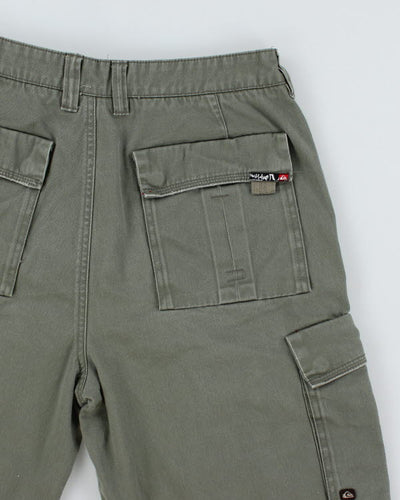 00s Quiksilver Khaki Green Cargo Shorts - W32