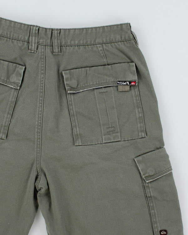 00s Quiksilver Khaki Green Cargo Shorts - W32