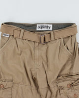 Superdry Belted Beige Cargo Shorts - W32