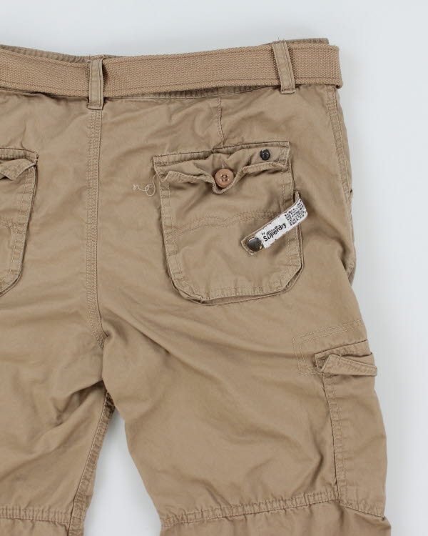 Superdry Belted Beige Cargo Shorts - W32