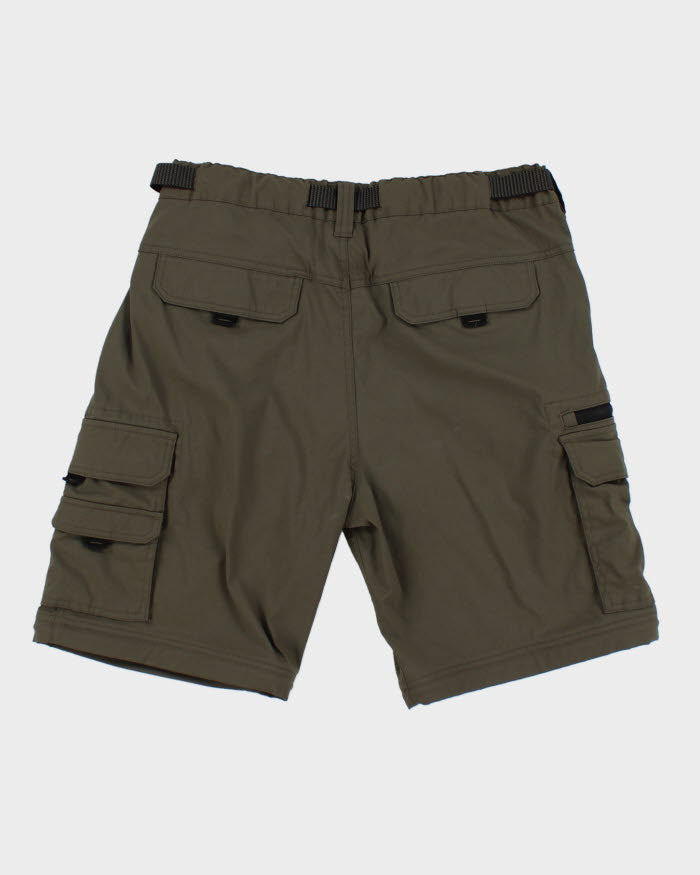 Khaki Green Belted Tech Cargo Shorts - L