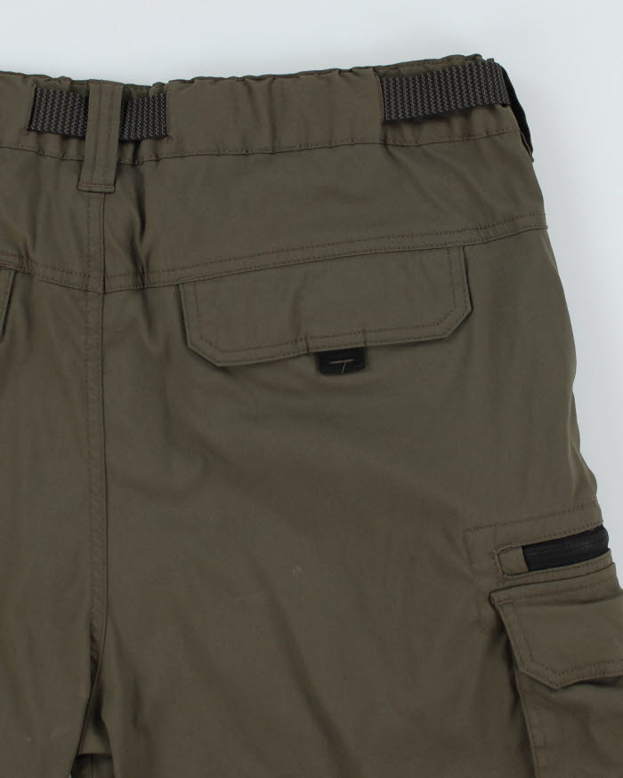 Khaki Green Belted Tech Cargo Shorts - L