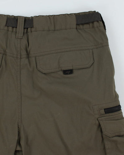 Khaki Green Belted Tech Cargo Shorts - L
