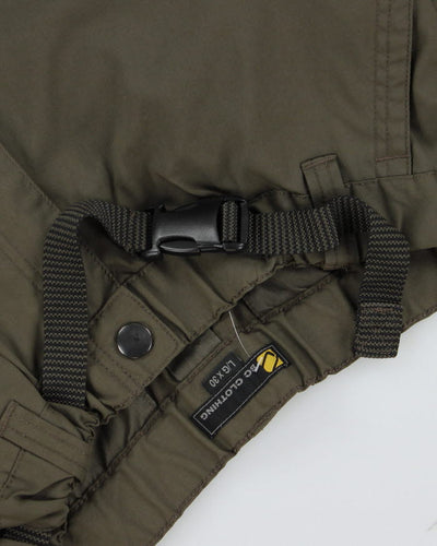 Khaki Green Belted Tech Cargo Shorts - L