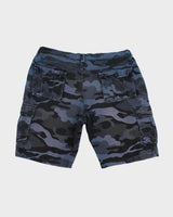 00s Faded Blue Camouflage Cargo Shorts - W38