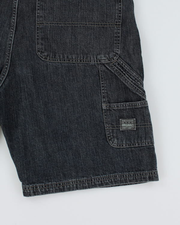 Wrangler Denim Dark Wash Grainy Carpenter Shorts - W36