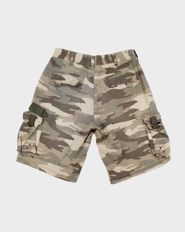 Y2K 00s Rough Rider Jeans Vintage Military Camouflage Cargo Shorts - W32