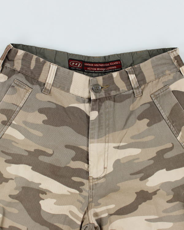 Y2K 00s Rough Rider Jeans Vintage Military Camouflage Cargo Shorts - W32