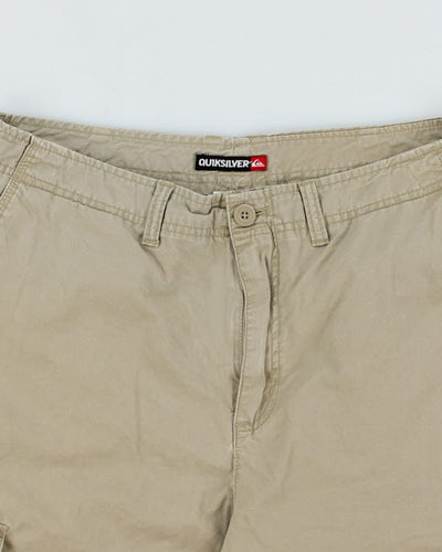 00s Quiksilver Beige Cargo Shorts - W36
