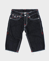 Vintage Y2K True Religion Contrast Stitched Cut Off Denim Shorts - W32 L15