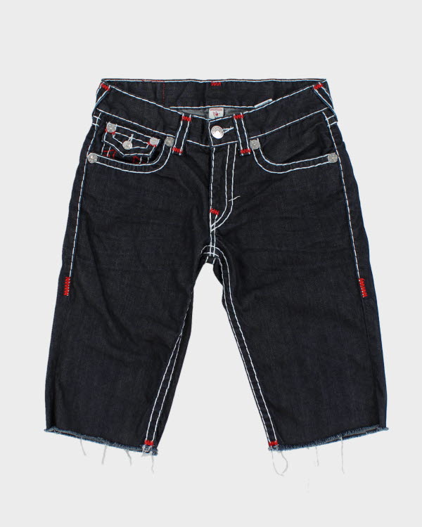 Vintage Y2K True Religion Contrast Stitched Cut Off Denim Shorts - W32 L15