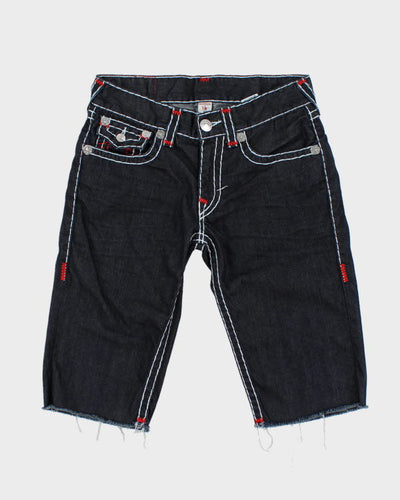 Vintage Y2K True Religion Contrast Stitched Cut Off Denim Shorts - W32 L15
