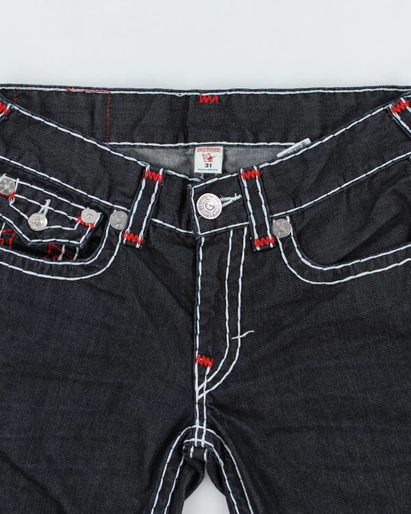 Vintage Y2K True Religion Contrast Stitched Cut Off Denim Shorts - W32 L15