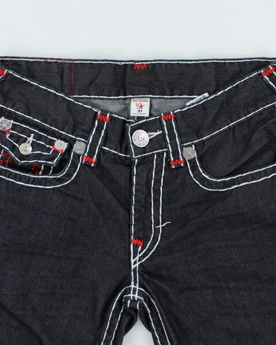 Vintage Y2K True Religion Contrast Stitched Cut Off Denim Shorts - W32 L15