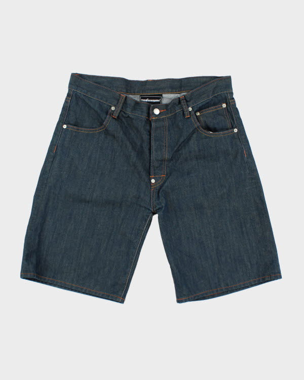 The Hundred Raw Indigo Wash Baggy Denim Shorts - W34 L10