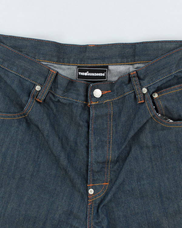 The Hundred Raw Indigo Wash Baggy Denim Shorts - W34 L10