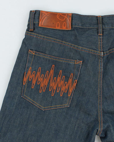 The Hundred Raw Indigo Wash Baggy Denim Shorts - W34 L10