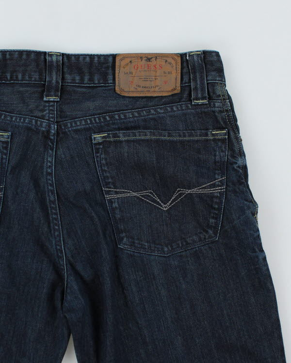 Vintage Guess Cut Off Dark Wash Denim Shorts - W32 L11