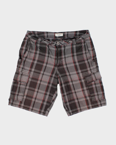 Vintage Checked Baggy Cargo Shorts - W36 L11