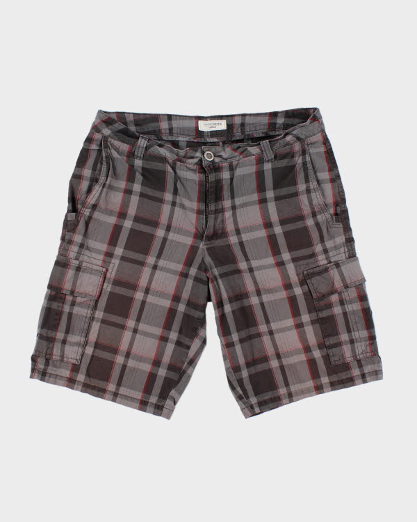 Vintage Checked Baggy Cargo Shorts - W36 L11