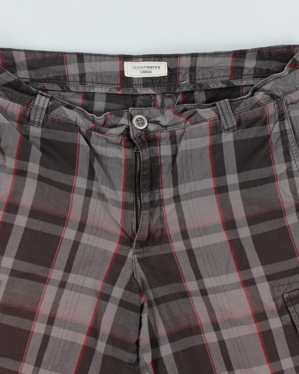 Vintage Checked Baggy Cargo Shorts - W36 L11