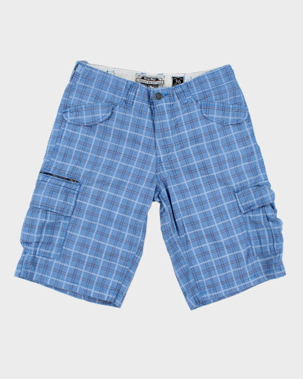 Vintage Checked Heavyweight Cargo Shorts - W36 L13