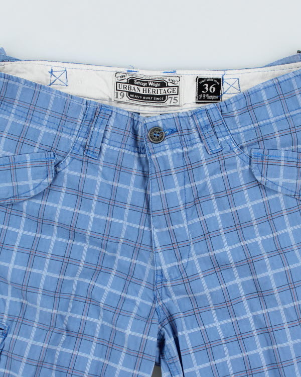 Vintage Checked Heavyweight Cargo Shorts - W36 L13