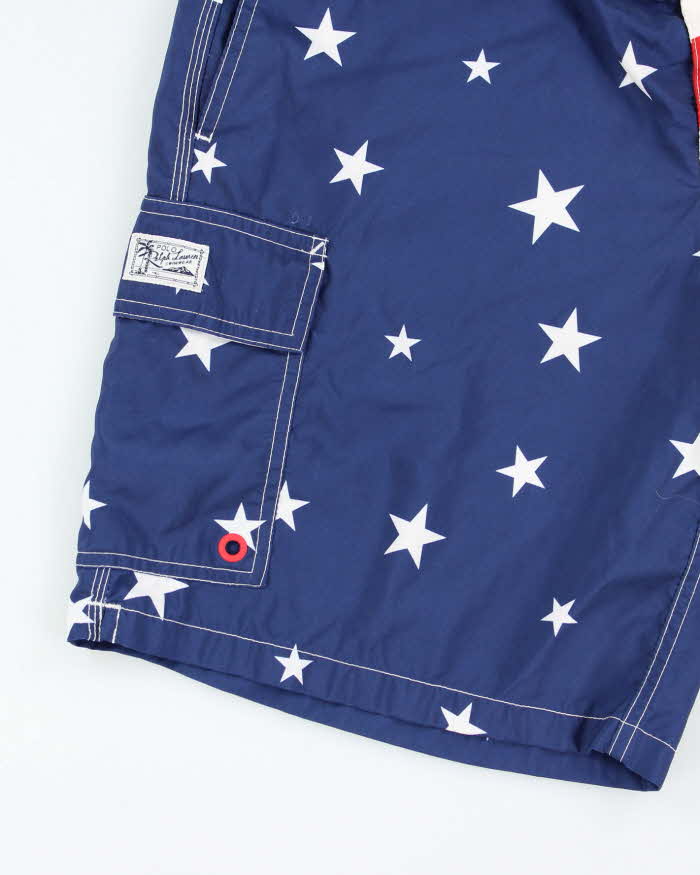 Vintage Ralph Lauren USA Flag Printed Board Shorts - W30 L8