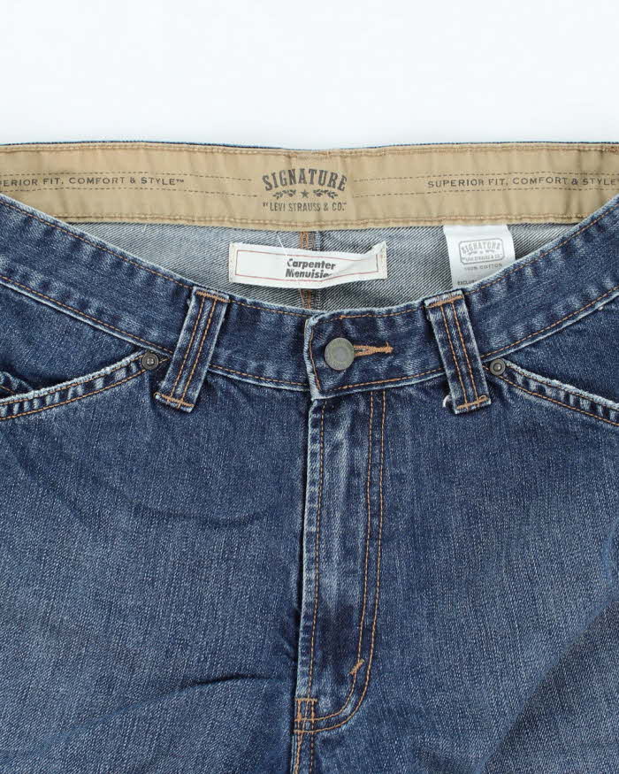 Vintage Levi's Signature Wide Leg Dark Wash Denim Shorts - W30 L10