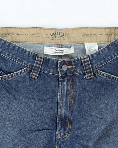 Vintage Levi's Signature Wide Leg Dark Wash Denim Shorts - W30 L10