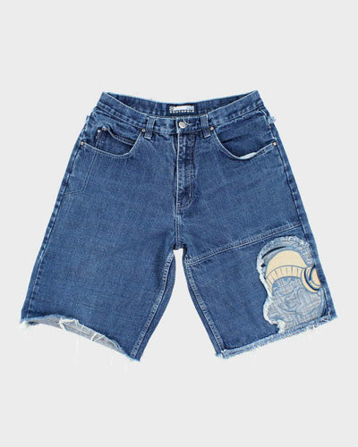 Vintage 90's Southpole Wide Leg Raw Hem Denim Shorts - W32 L11