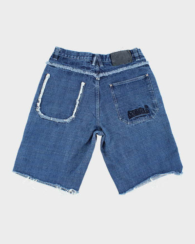 Vintage 90's Southpole Wide Leg Raw Hem Denim Shorts - W32 L11