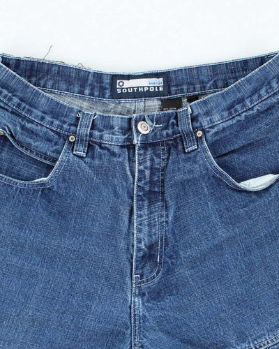 Vintage 90's Southpole Wide Leg Raw Hem Denim Shorts - W32 L11