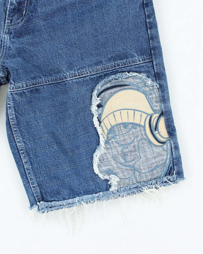 Vintage 90's Southpole Wide Leg Raw Hem Denim Shorts - W32 L11
