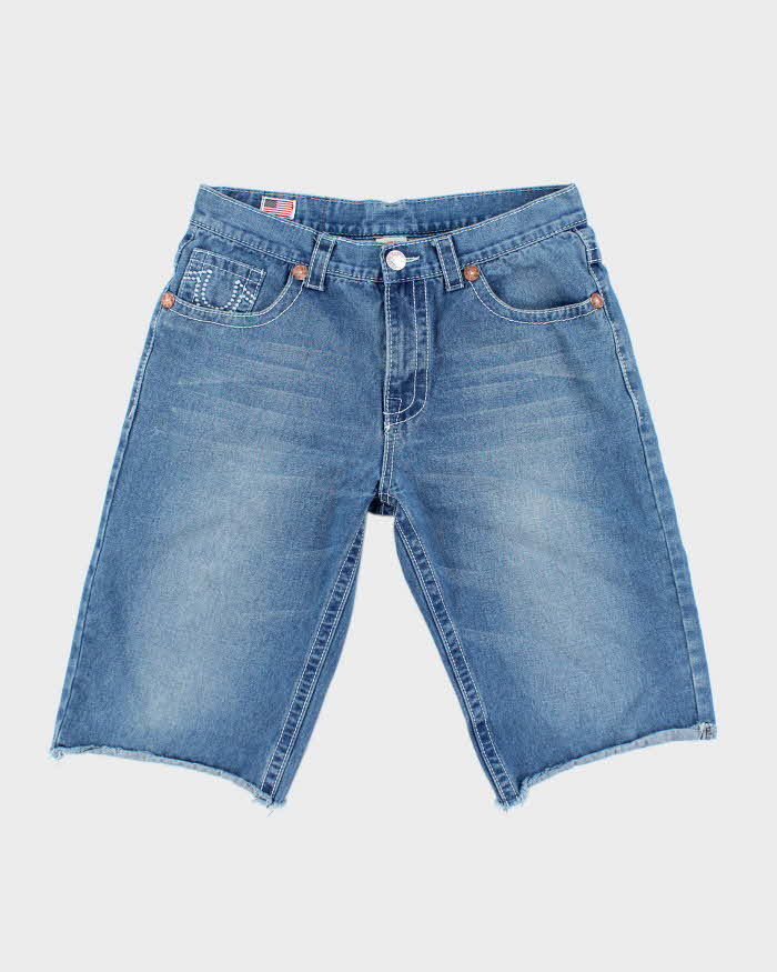 Vintage 90's True Religion Light Wash Cut Off Denim Shorts - W32 L15