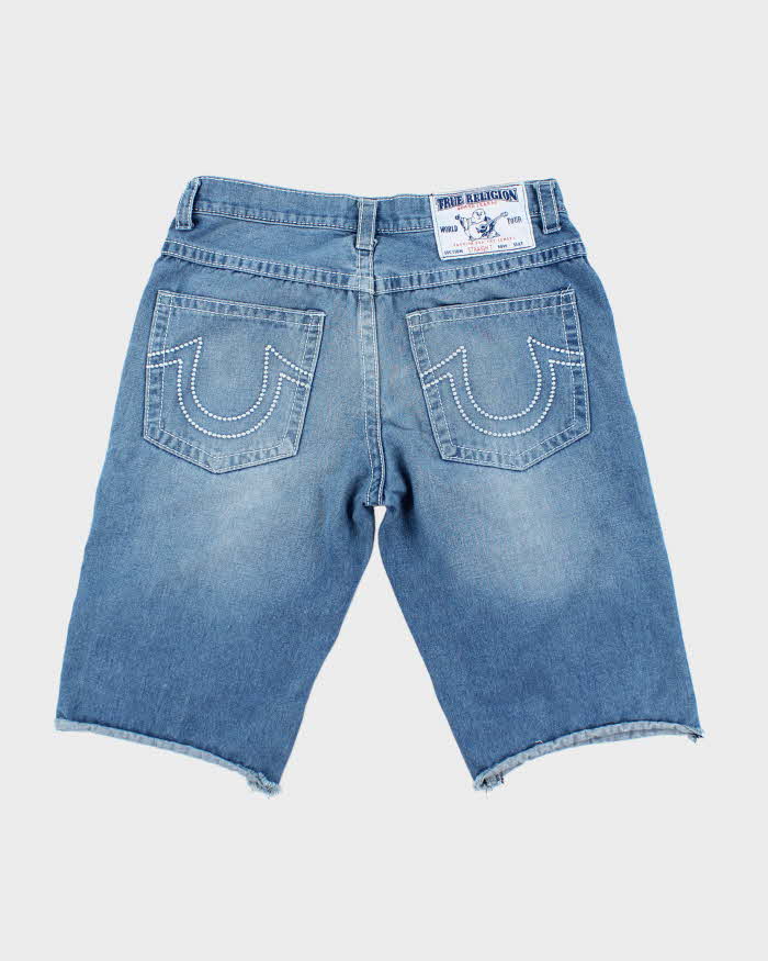 Vintage 90's True Religion Light Wash Cut Off Denim Shorts - W32 L15