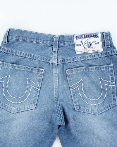 Vintage 90's True Religion Light Wash Cut Off Denim Shorts - W32 L15