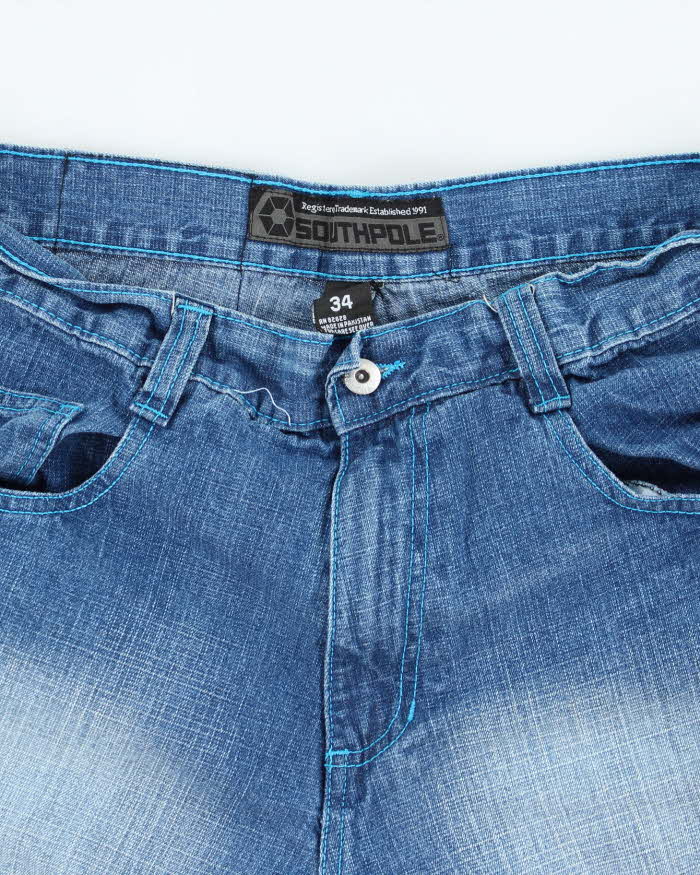 Vintage Y2K SouthPole Wide Leg Dark Wash Denim Shorts - W32 L15