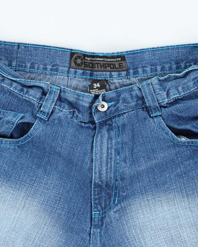 Vintage Y2K SouthPole Wide Leg Dark Wash Denim Shorts - W32 L15