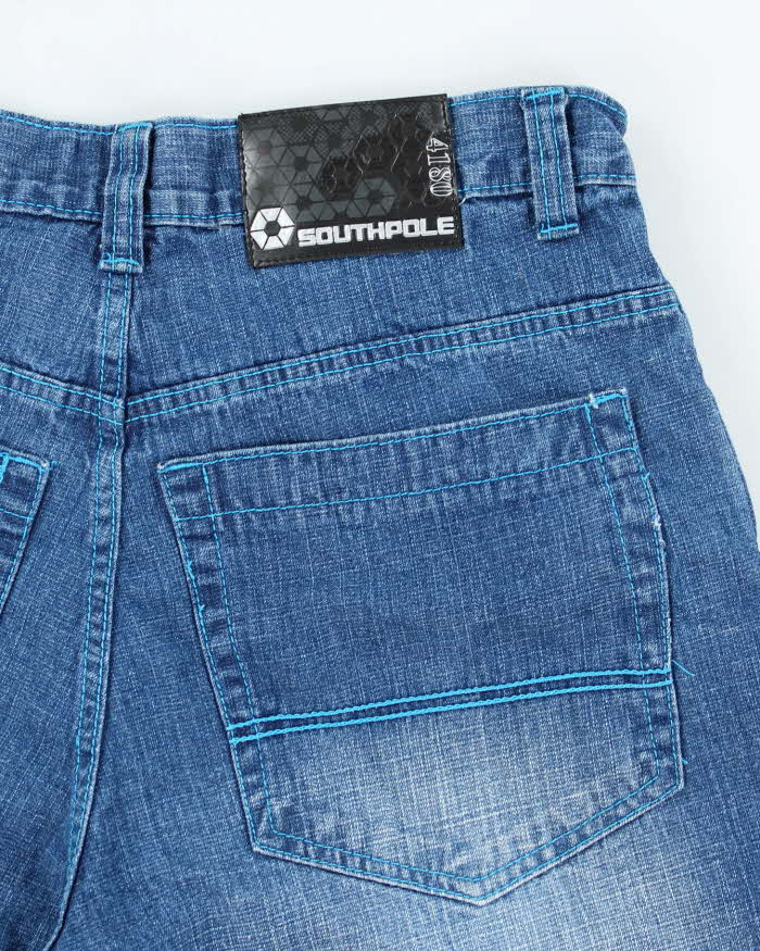 Vintage Y2K SouthPole Wide Leg Dark Wash Denim Shorts - W32 L15