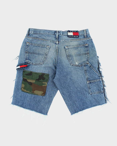 Vintage Y2K Tommy Hilfiger Camouflage Pockets Cargo Jean Shorts - W34 L11