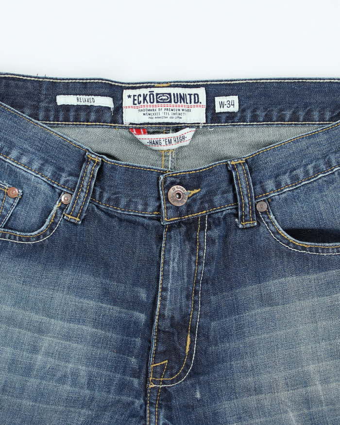 Vintage 2000's ECKO ULTD Wide Leg Dark Wash Denim Shorts - W34 L13