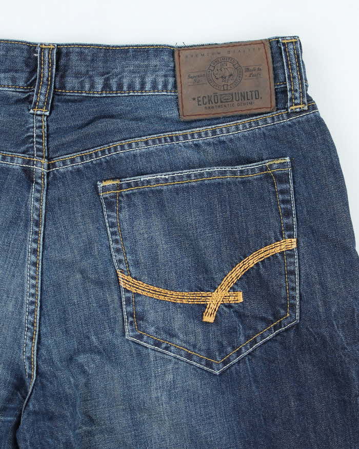Vintage 2000's ECKO ULTD Wide Leg Dark Wash Denim Shorts - W34 L13