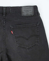 Vintage Levi's 541 Black Wash Raw Hem Denim Shorts - W34 L16